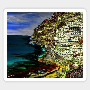 Positano at night. Sticker